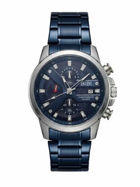 BiBi Navy Blue and Silver Chronograph Watch